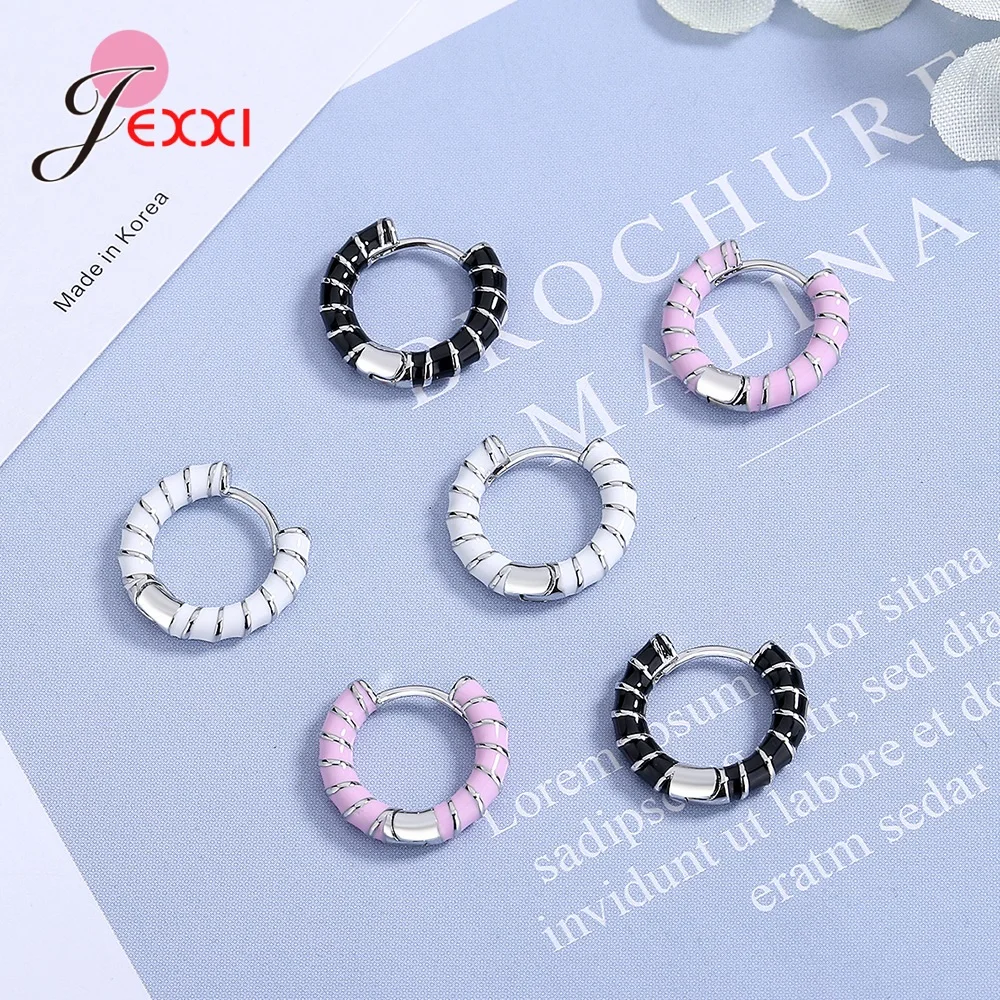 

Mini Hoop Earrings Sterling Silver 925 Cubic Ear Buckle for Women Simple Rainbow Classic Small Stud Thin Hoops Gift