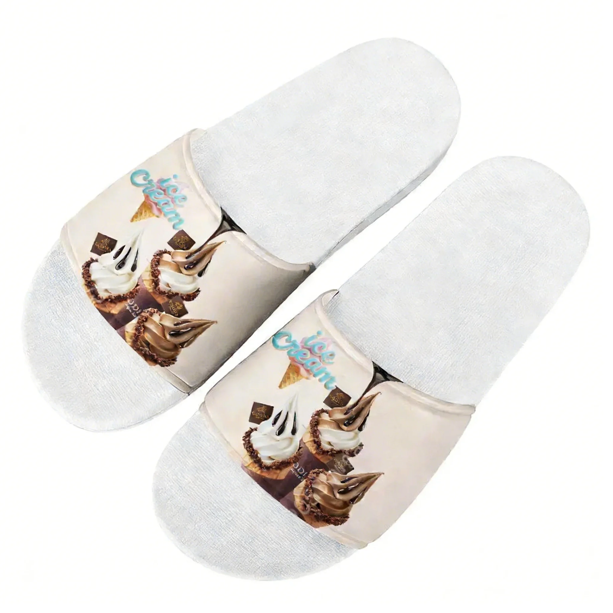 

Custom Ice Cream Sandals Summer Slippers for Adults Indoor Outdoor Beach Pool Water Shoes