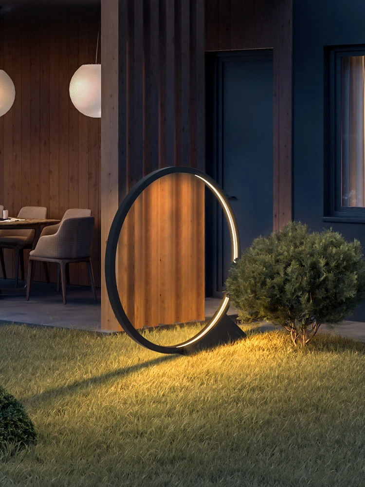 

Circular lawn lamp, waterproof lawn lamp, villa garden lamp, solar energy lamp, household courtyard lamp, connected to electrici