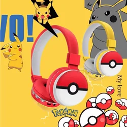 Pokemon Pikachu Bluetooth Headphone Wireless Headsets Anime Cartoon Stereo Headset Earphone With Mic Hottie  Y2k Fashion Gifts