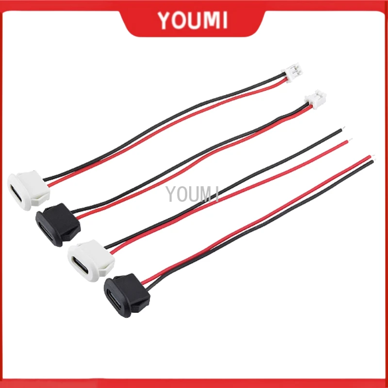 2P/4P/6P USB Type C Connector Jack Female Type-C with Card Buckle 3A High Current Fast Charging Jack Port Charger Plug Socket