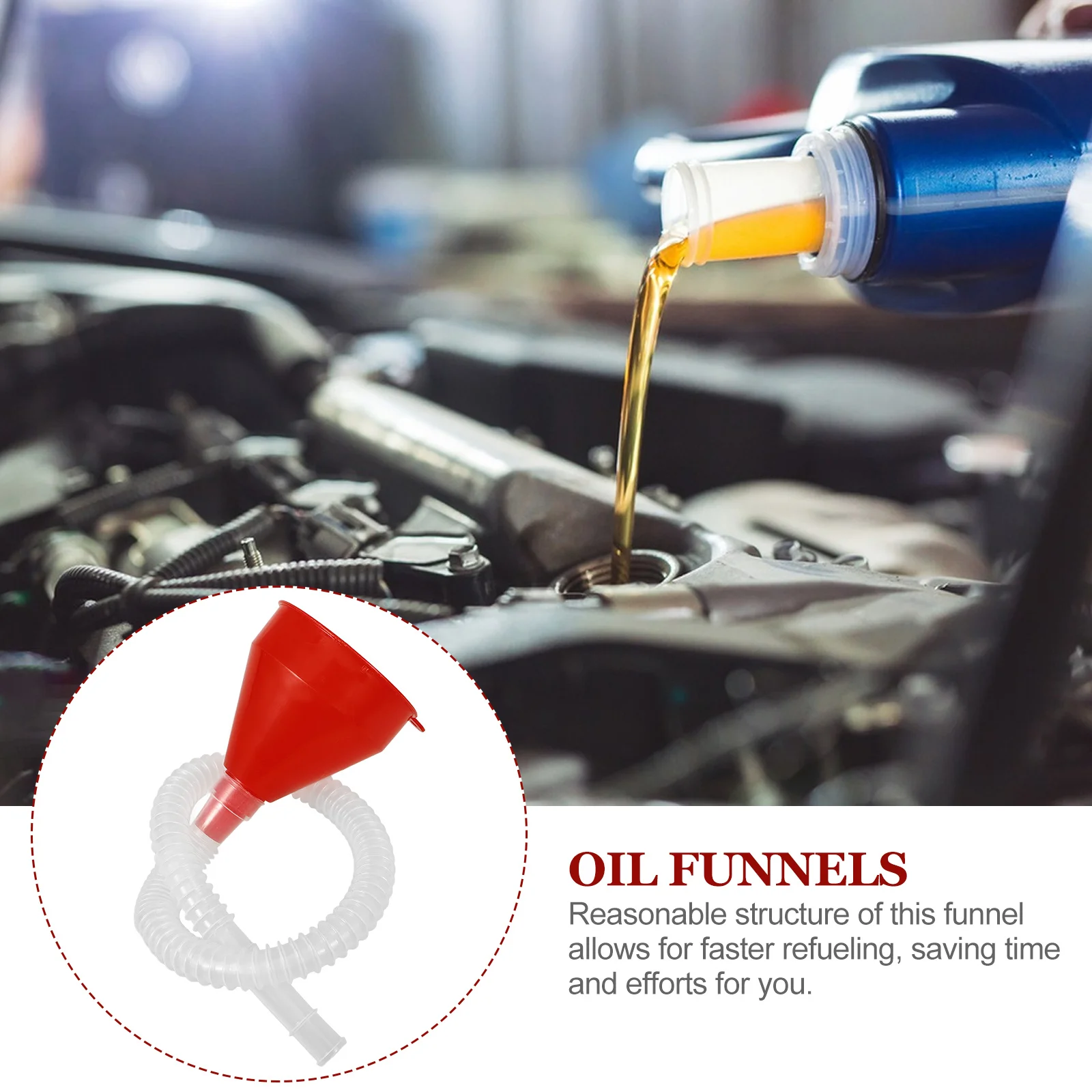 

Motorcycle Oil Funnel Thickened Fuel Funnel For Cars Motorcycles With Hose Engine Oil Change Tool Coolant Transmission