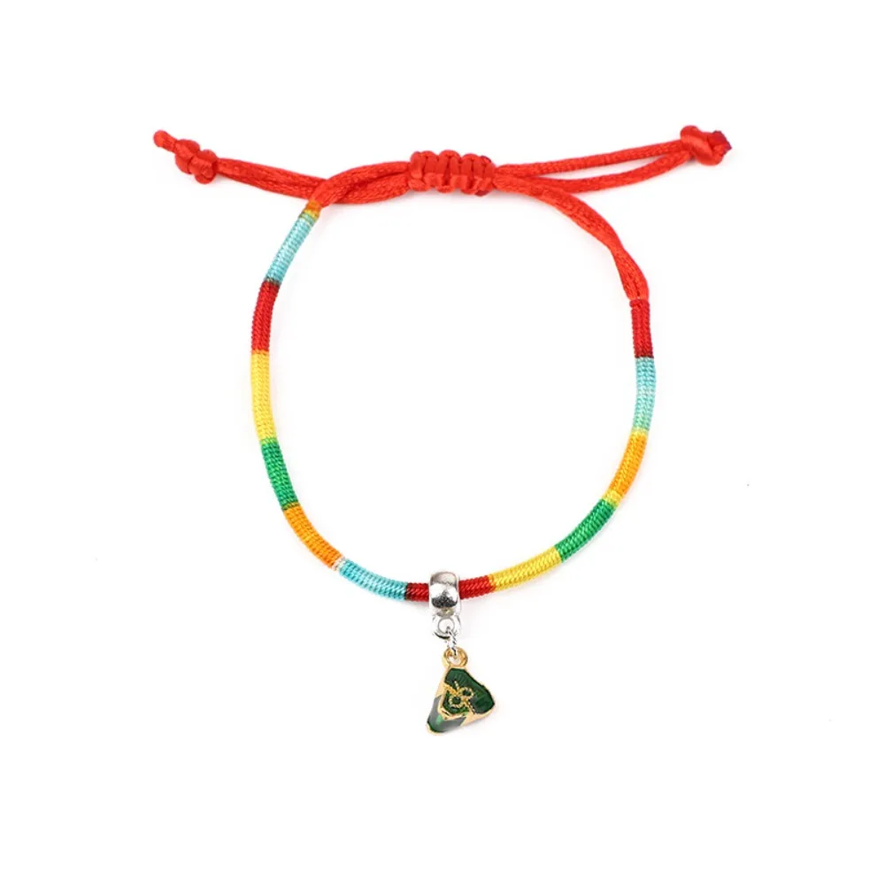 Chinese Style Dragon Boat Festival Bracelet Adjustable Ethnic Braided Hand Ropes Cute Zongzi Pendent Colored Lucky Bracelet