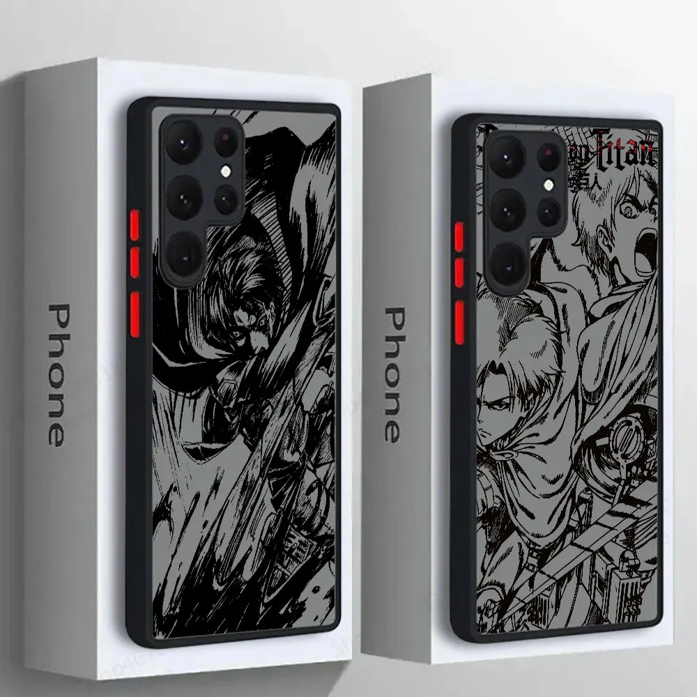 

Attack On Titan Anime Art S25Ultra Case For Samsung Galaxy S25 S24 S23 S21 S20 FE S22 Plus 5G Note 10 20 Ultra Matte Phone Cover
