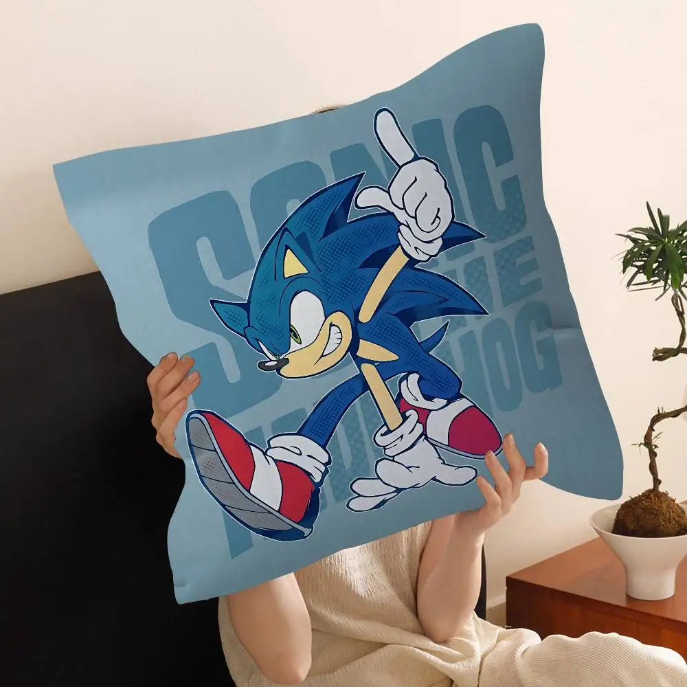 Cartoon S-Sonics Personalized Pillow Cover Kids Bedroom Wild Party Decor Pillowcase kid Birthday shower Gift