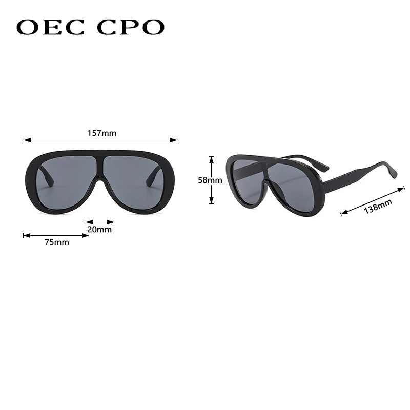 One Piece Sunglasses Women Fashion Oversized Square Sun Glasses Men Brand Designer Goggle Shades Uv400 Trending Female Eyewear