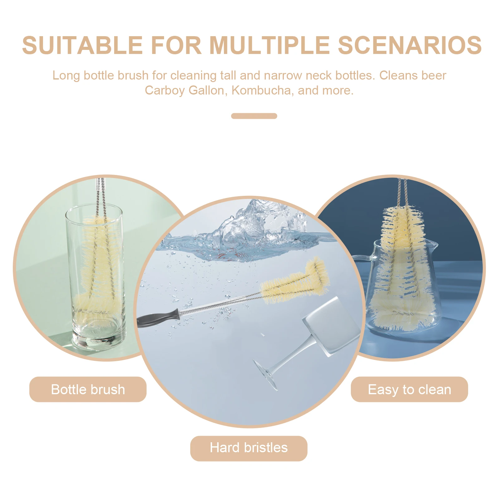 

Bottle Brush Chemical-free Washing Kettle Fine Bristle Long Handled Cleaning Narrow Neck