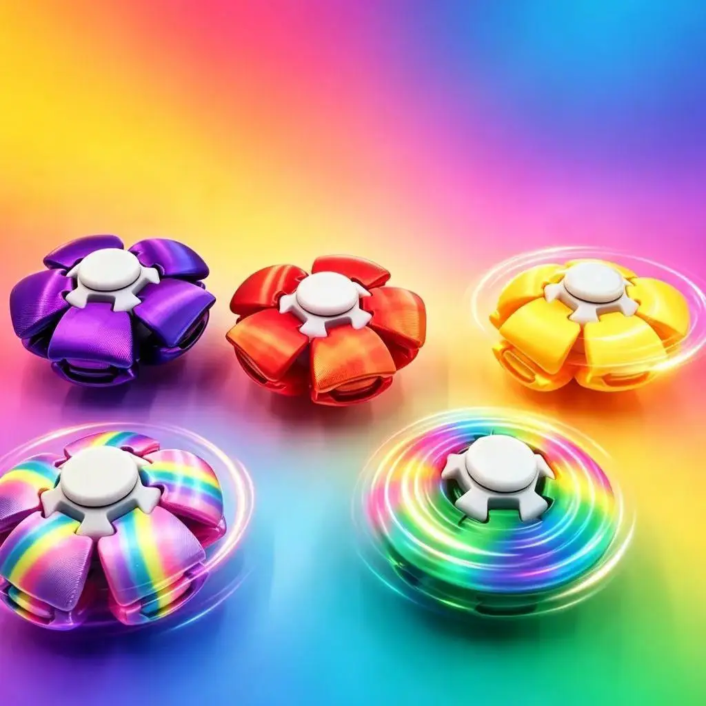99+pcs Color 3D Pinching Relaxation Stress Relief Ball Pressing Rotating Dual Play Fingertip Gyroscope Portable Soothing TOY HOT