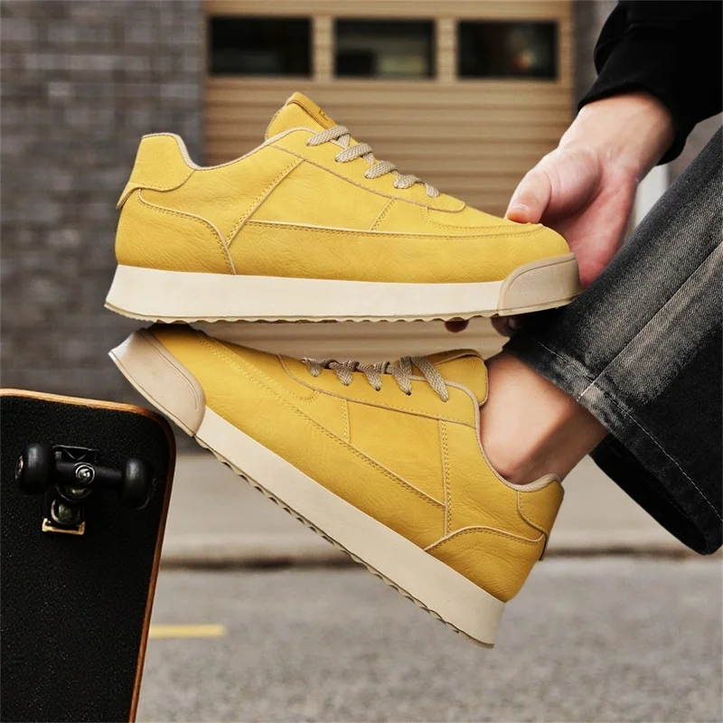 

Модные дышащие туфли на плоской подошве в стиле ретро, мужские повседневные кроссовки на шнуровке, коричневые мужские низкие кроссовки, Zapatos Hombre, большой размер 45