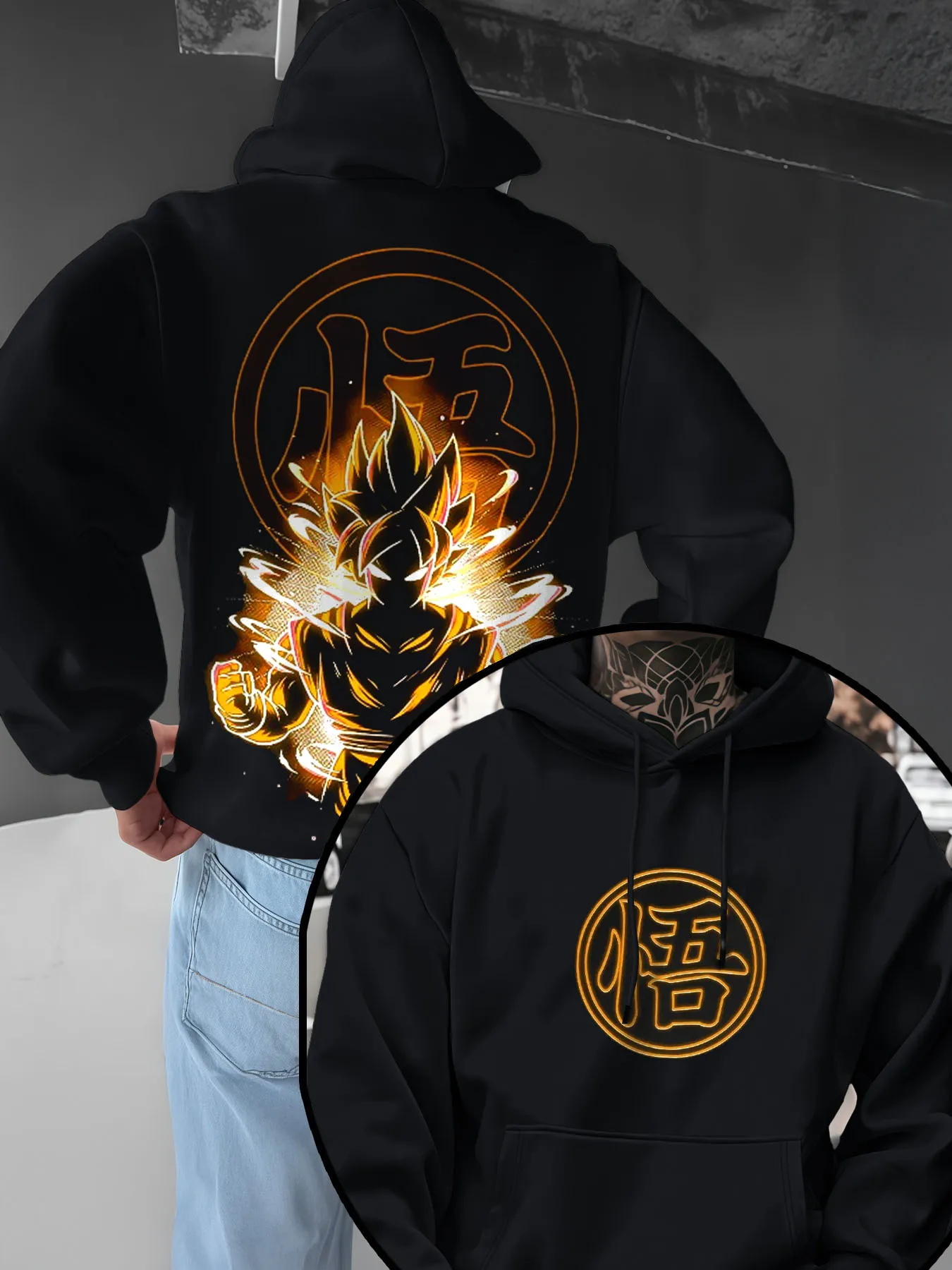 

Dragon Ball 2023, осенне-зимняя новая мужская и женская уличная рубашка с капюшоном, свободная хлопковая спортивная рубашка с принтом персонажей аниме для отдыха