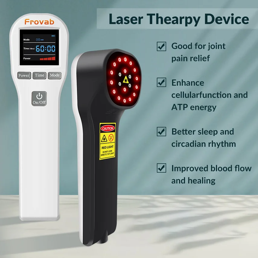 

880mW 650nmx16+808nmx4 Class 4 Cold Laser Therapy Red Infrared Light Treatment for Pain Relief Human And Pets LLLT Device