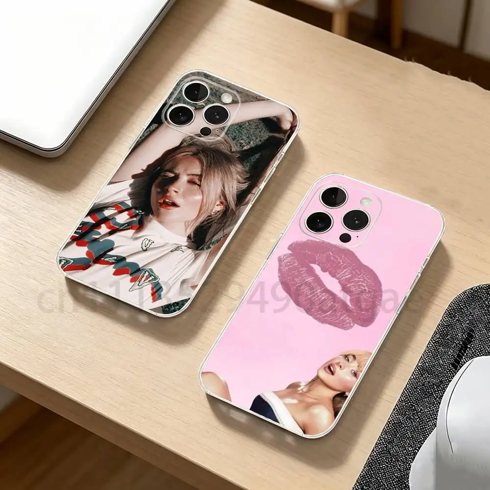 Singer S-Sabrina C-Carpenter Phone Case for iPhone17,16,15,14,13,12,11,XR,Pro,Max,Plus,mini,Transparent Silicone Cover
