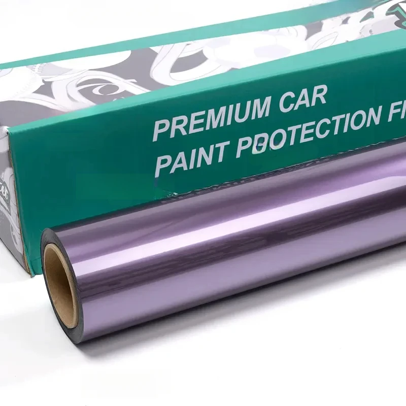 High Quality 1.52*17m PET Black Purple Metallic Car Vinyl Wrap Film