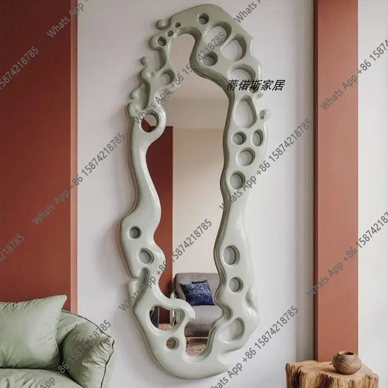 Dressing mirror American irregular art home decoration light luxury full-body mirror wall hanging special-shaped fashion