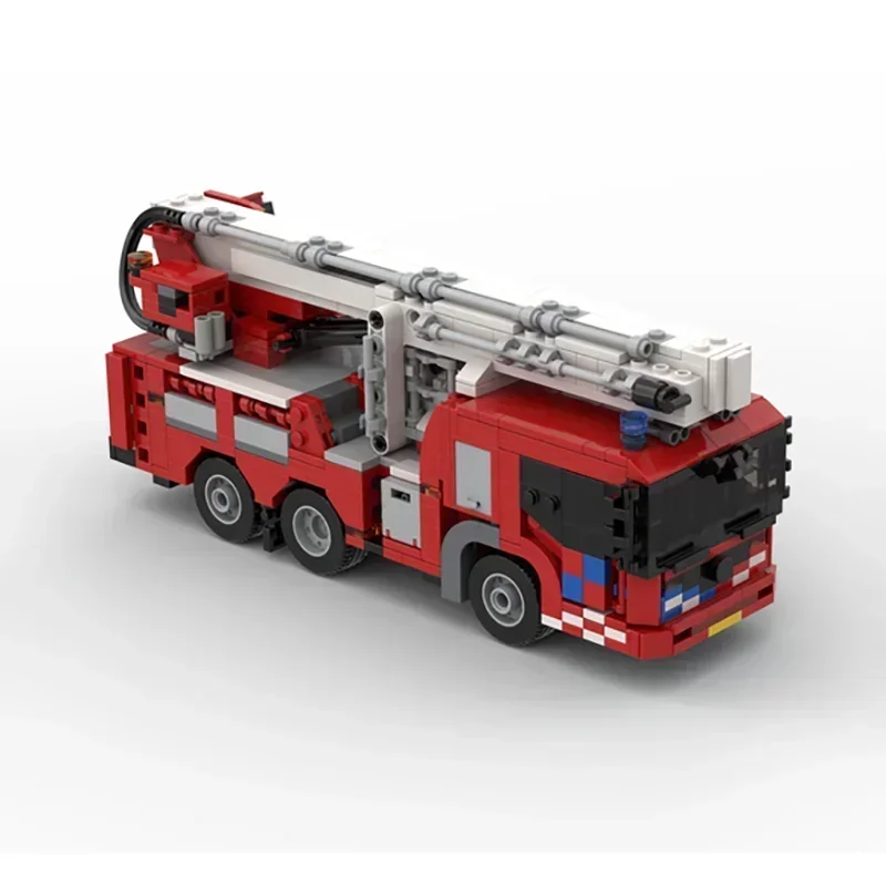 Moc Building Bricks Car Model Dutch Fire Truck Aerial Platform Elevator Technology Blocks Gifts Christmas Toys DIY Sets Assembly