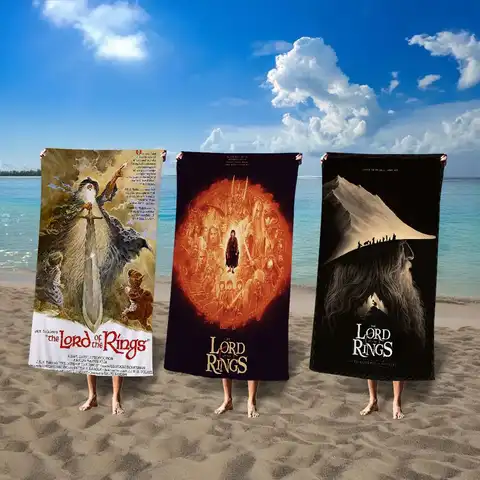 The L-Lord of the R-Rings Bath Towel Microfiber Soft Water Absorbing Breathable For Girl Kids Decorative Cartoon Beach Towel