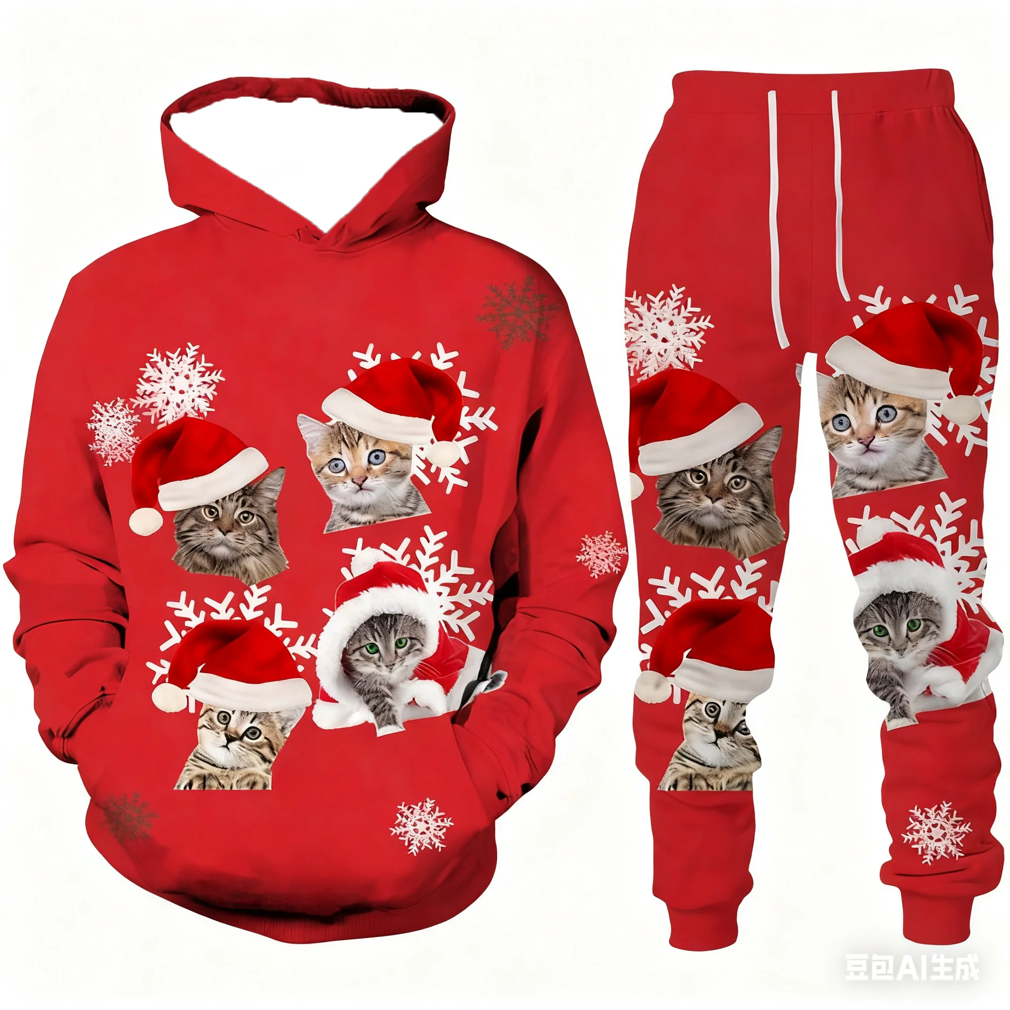 Zestaw dresowy Derpy Tiger Two Piece Hoodie Kpop Demon Hunters z nadrukiem 3D, męski i damski, modny zestaw bluza z kapturem + spodnie, 2-częściowy zestaw męski, sportowy dres.
