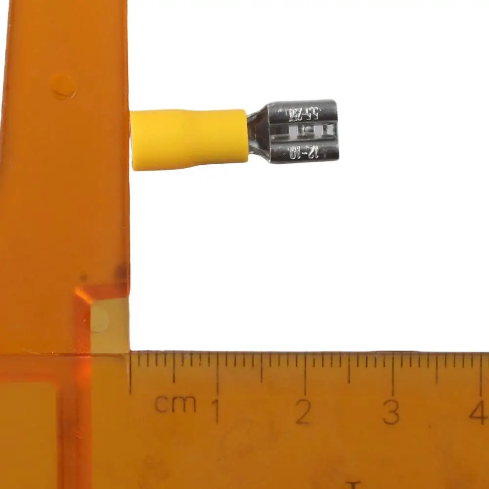 100PCS FDD5.5-250 Female Quick Disconnects Terminal 12-10 AWG Vinyl Insulated Spade Wire Connector Yellow 4-6mm²