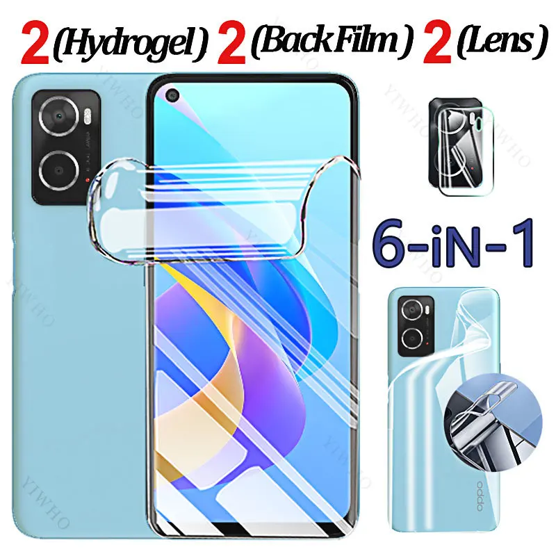 HD Camera Lens Screen Protector for Oppo A76 Case Hydrogel Film Full Glue for Oppo A 76 Front Back Soft Protective 6.56