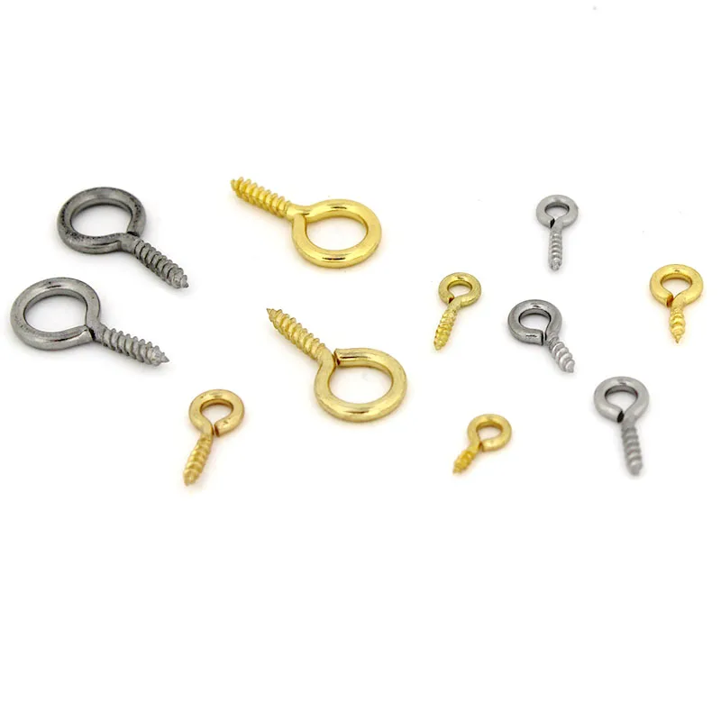 30-50 Pz/lotto In Acciaio Inox Oro Vite Perni Occhielli Ganci Filettati Occhielli Catenacci per Pendenti Fai Da Te Creazione di Gioielli Fatti A Mano