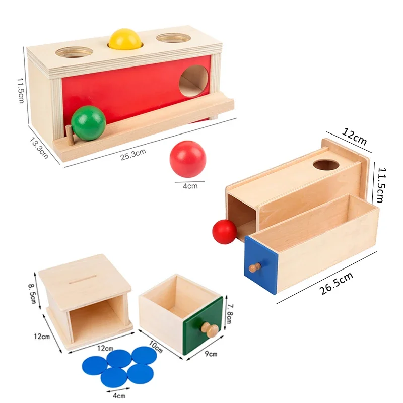 لعبة ألغاز التعليم المبكر Montessori الخشبية ، لعبة درج 3 ألوان ، صندوق تدريب جيجسو ، التعلم المعرفي ، الهدايا