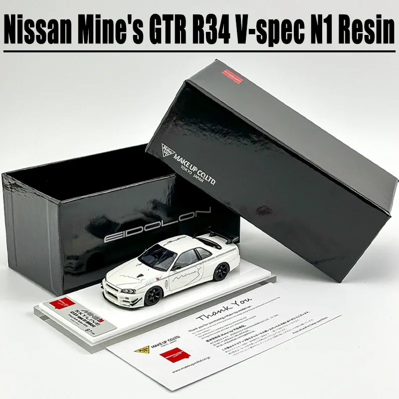 Make-Up 1/43 Nissan Mine 'S Gtr 34 V-Spec N1 Hars Legering Speelgoed Motorvoertuig Diecast Metalen Model Geschenken