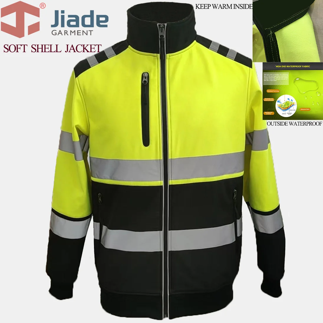 

Man's Work Wear Jacket Pants High Visibility Jacket waterproof jacket EN471/ANSI soft shell jacket thermal jacket free shipping