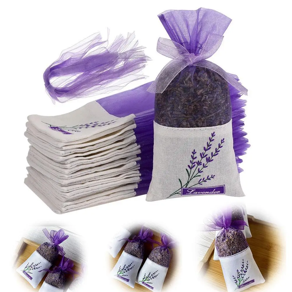 

20/100Pcs Natural Lavender Bud Sachets Dried Flower Sachet Bag For Dry Flowers Storage Fragrance Lavender Sachet Bag