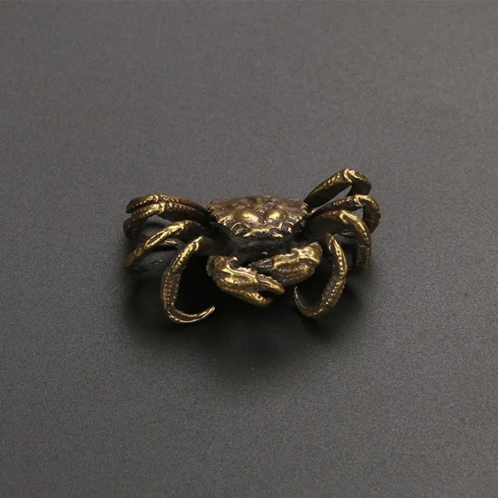 Retro High-end Crab Ornaments Solid Unique Crab Miniatures Brass Crafts Animal Tea Pet Office