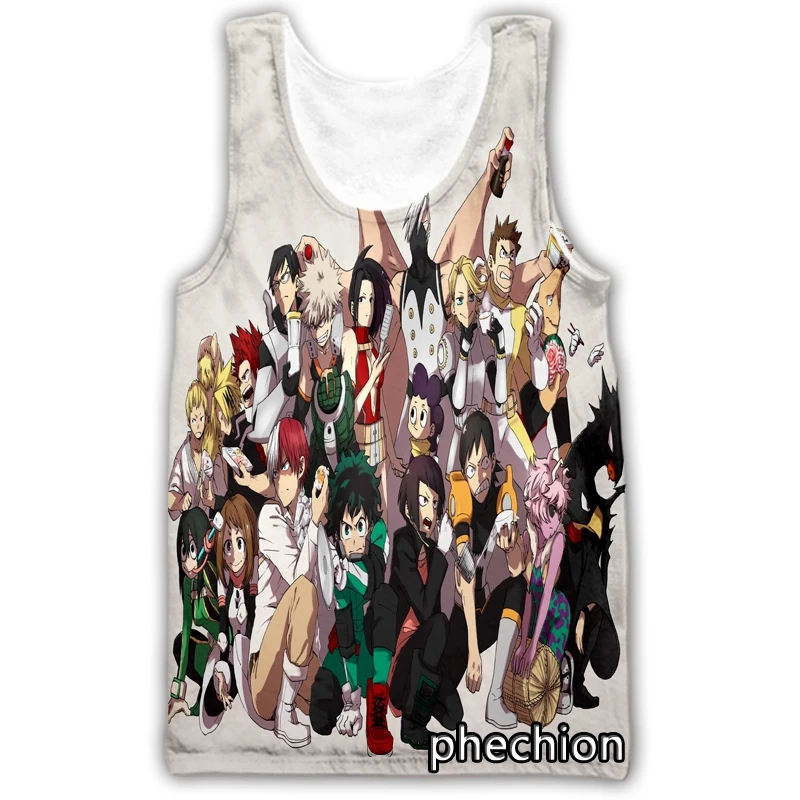 

phechion New Fashion Men/Women My Hero Academia 3D Printed Sleeveless Vest Streetwear Men Loose Sporting Tank Top A144