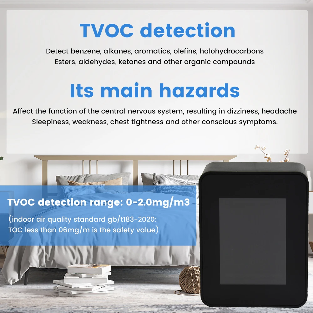 Reliable Air Monitoring Tool 6 in 1 Tester for Accurate Measurements of PM2 5 PM10 HCHO and TVOC Concentrations