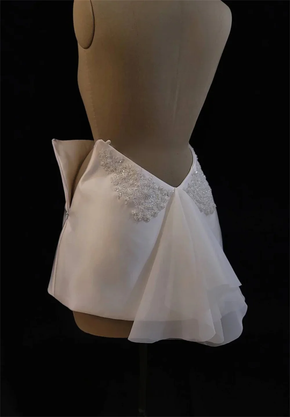 Kyoto White Appliques Off Shoulder Mini Wedding Dresses Customized Two-Piece Set vestidos de novia Long Sleeves Evening Dresses image 4