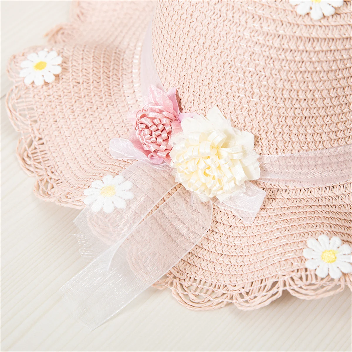 Kids Sun Hat Girls Summer New Straw Bag Cap Set Baby Travel Sun Protection Beach Hats Sun Fisherman Hat