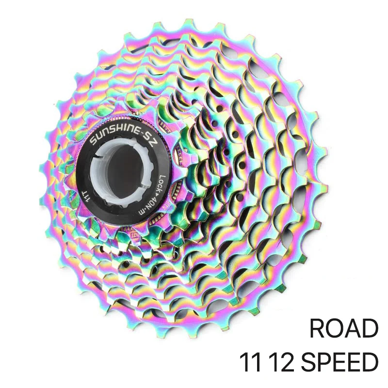 SUNSHINE 220g Ultralight SLR Colorful Road Bike Cassette 11S 12S Freewheel 28T 32T 34T 36T Cycling Sprocket K7 Gravel HG
