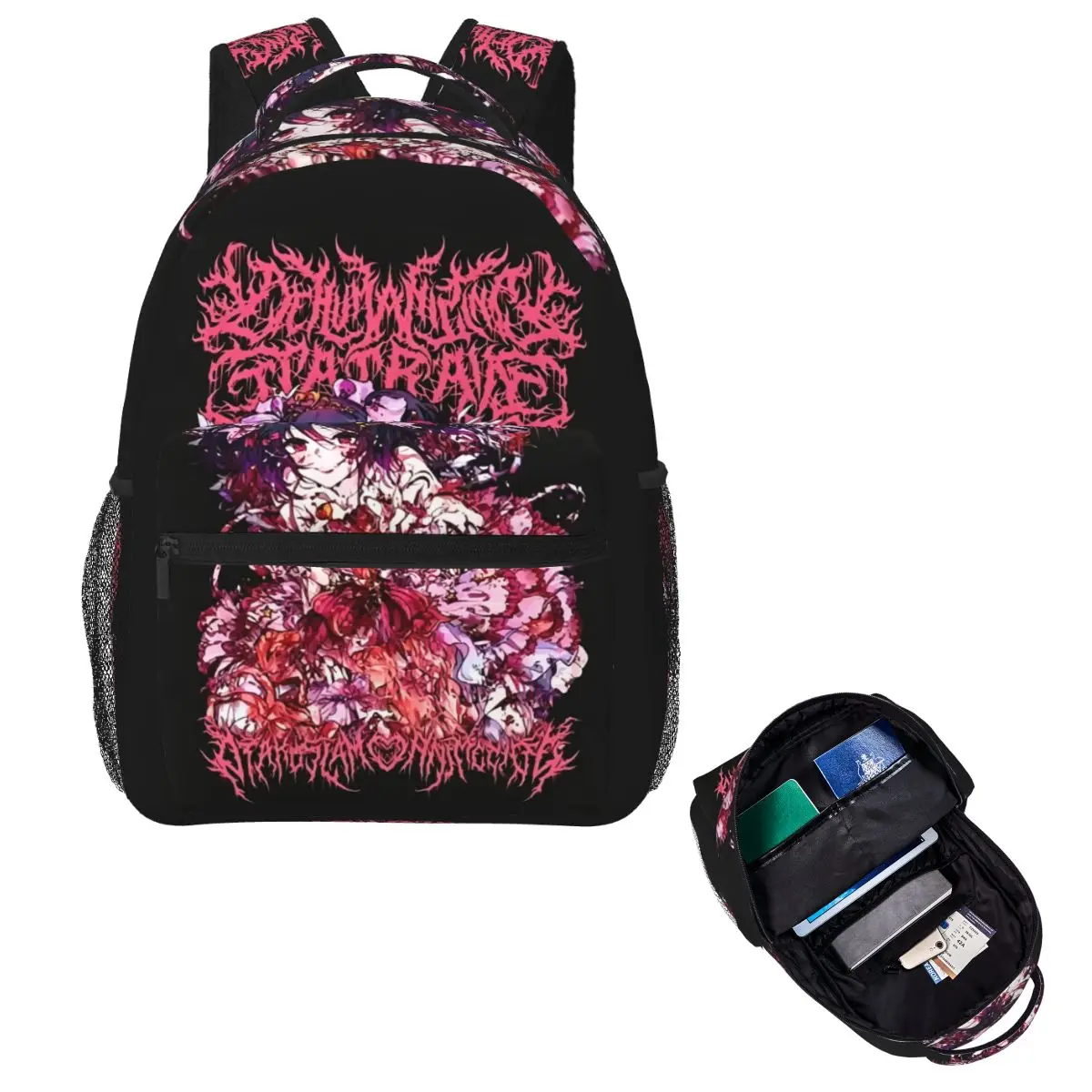Death Metal Pain Subway Cruel Nicole Nico Yazawa Tongren Student Backpack School Bag Daypack for Men Women Bookbag Shoulder Bags