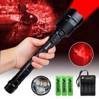 Tactical Green Red Flashlight Aluminum 3*LED White Camping Torch 1-Mode Powerful Night Hunting Light with Remote Pressure Switch
