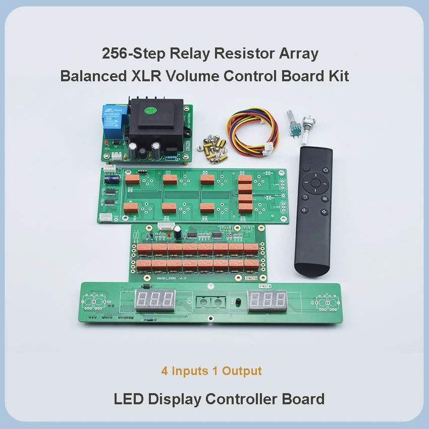 

Professional HiFi Audio XLR 256-Step Passive Preamp with Relay-Resistor Shunt Circuit Infrared Remote Volume Control DIY Kit