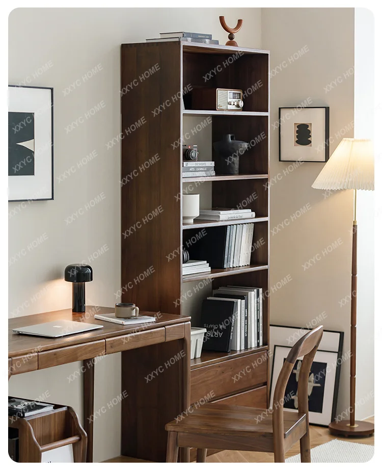 

Solid wood book bookcase floor-to-wall shelf Bogu shelf simple and modern