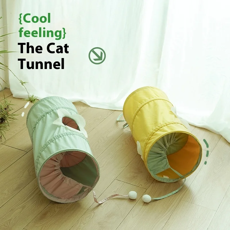 

Interactive Cat Tunnel Roller Toy Cool Foldable Spiral Passage for Cats Play Scratch Drill Pet Supplies