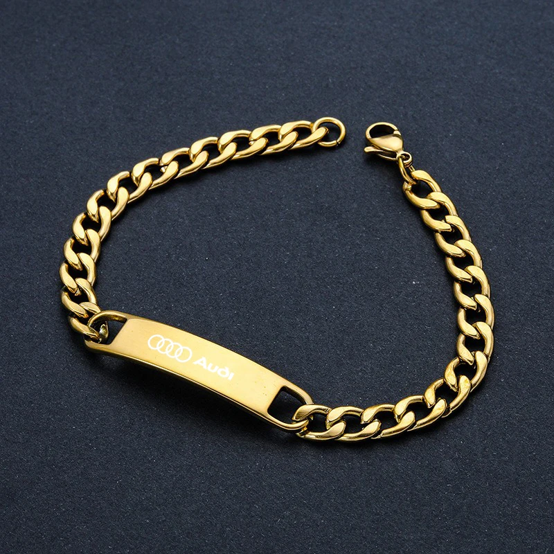 Fashion Metal Bracelets for Men Women Solid Stainless Steel Curb Link Chain For Audi SLine A4 B7 B8 B9 A3 8P 8V 8L A5 A6 C6 C5 view 5