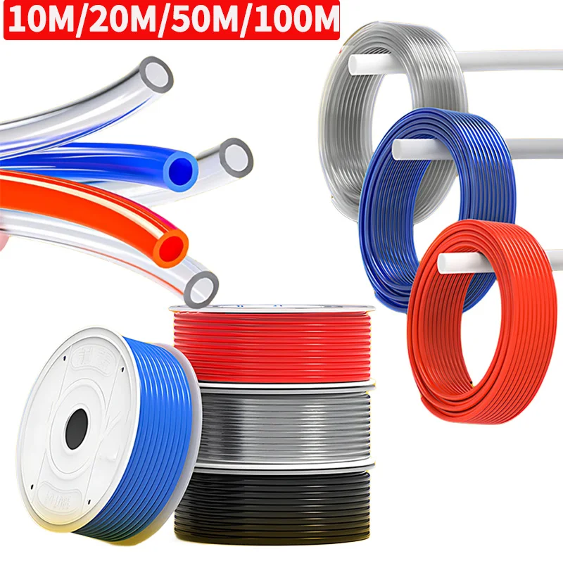 

10M/20M/50M/100M PU Tube OD 4MM 6MM 8MM 10MM 12mm Inside Diameter ID 2.5MM 5MM 6.5mm Pneumatic Pipe Pu Tube Air Hose Pipe