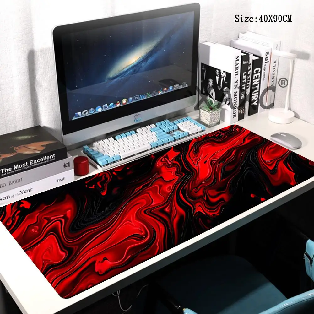 

HYBXAXC Black and red marble pattern MousePad DeskMat gaming mats rubber anti-slip Durable pc accessories keyboard mouse pads