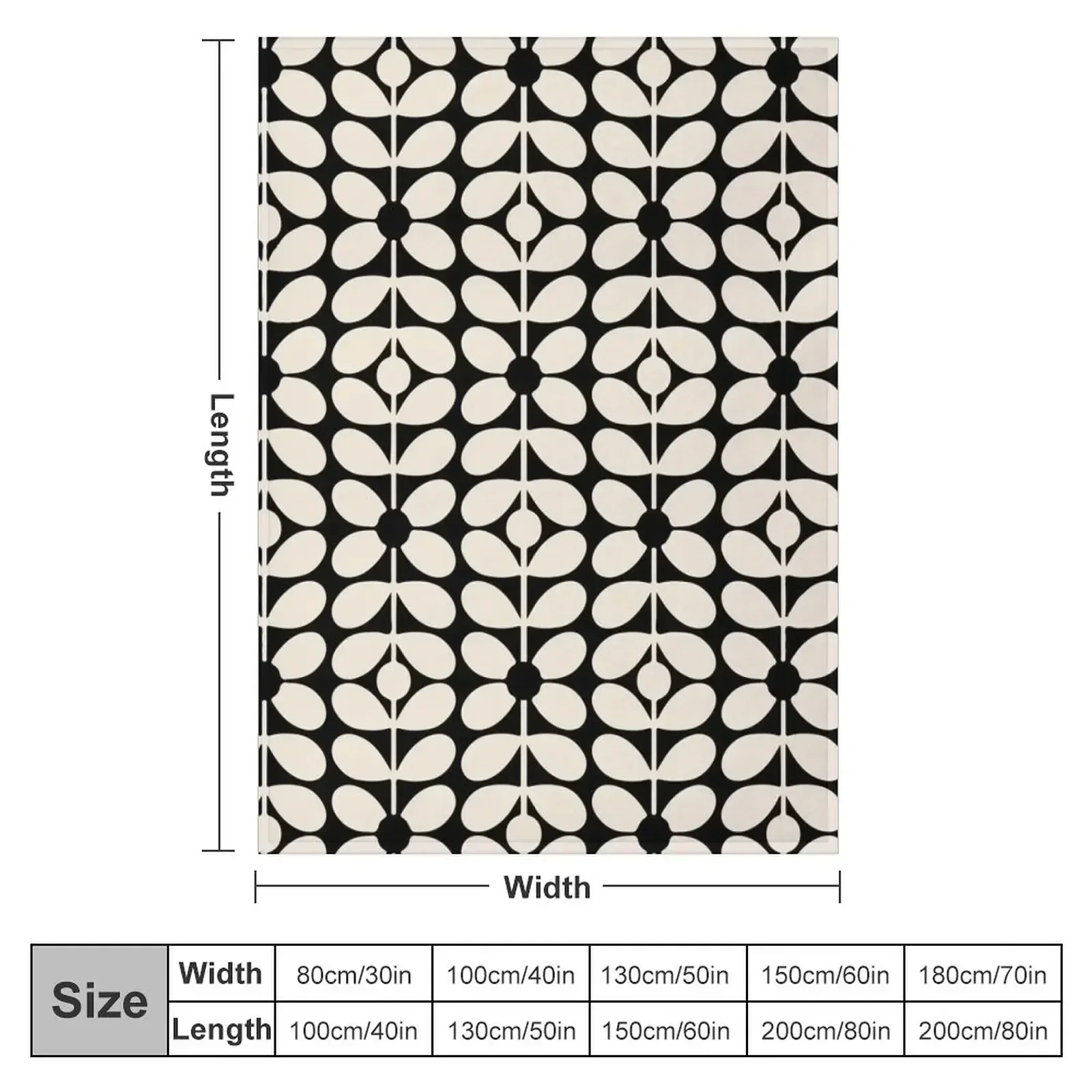 Orla Kiely Conway Sixties Stem Throw Blanket couch cozy soft plush fuzzy picnic outdoor blanket
