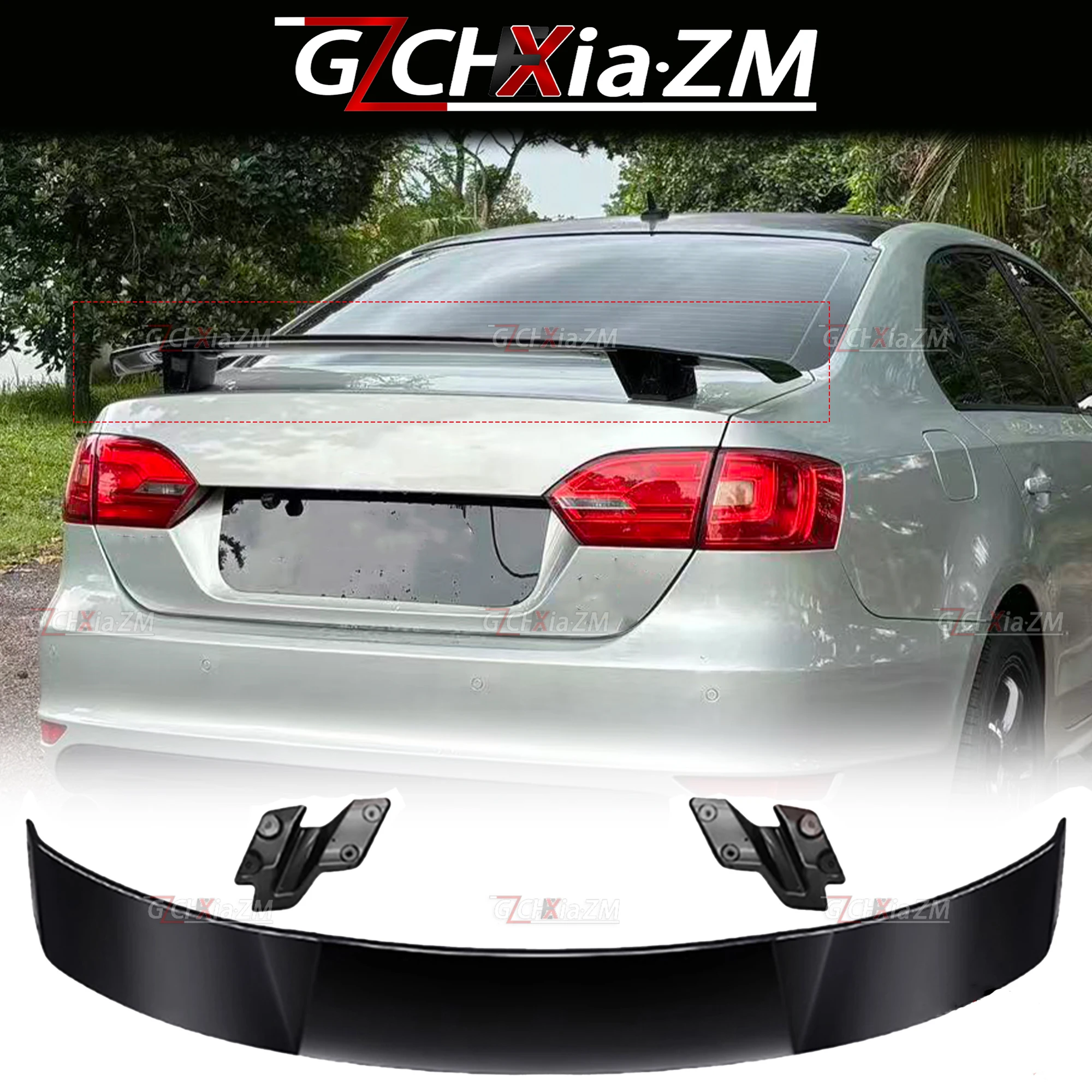 For Volkswagen Jetta Sagitar MK6 2012-2018 ABS Material Rear Spoiler MK Style Trunk Lid Diffuser Body Aerodynamic Kit Rear Wing