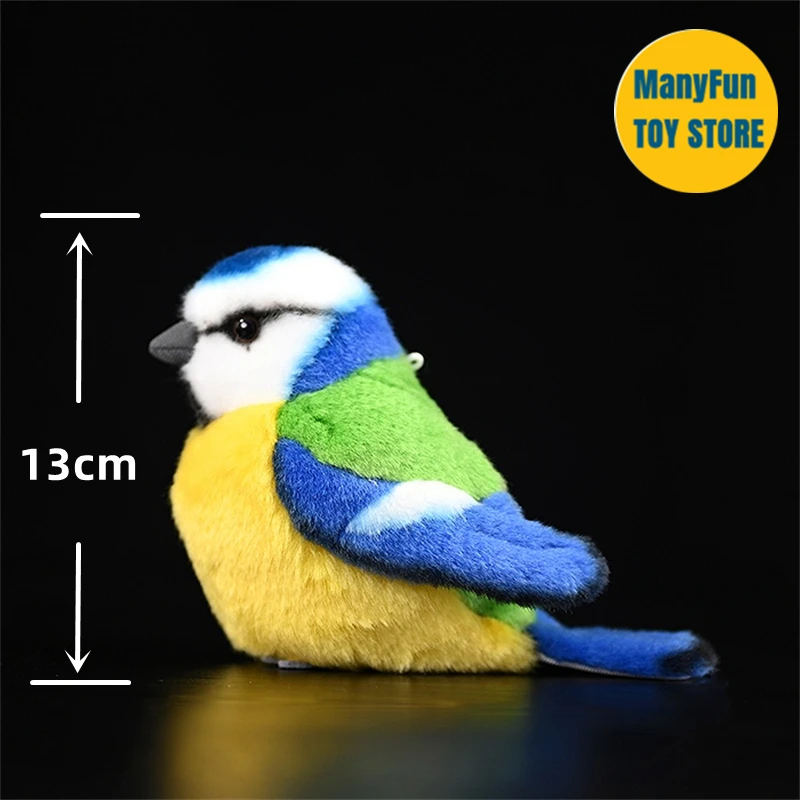 Realistic Eurasian Blue Tit Plush Toy High Fidelity Titmouse Plushie Tits Peluche Lifelike Bird Stuffed Animals Simulation Toys