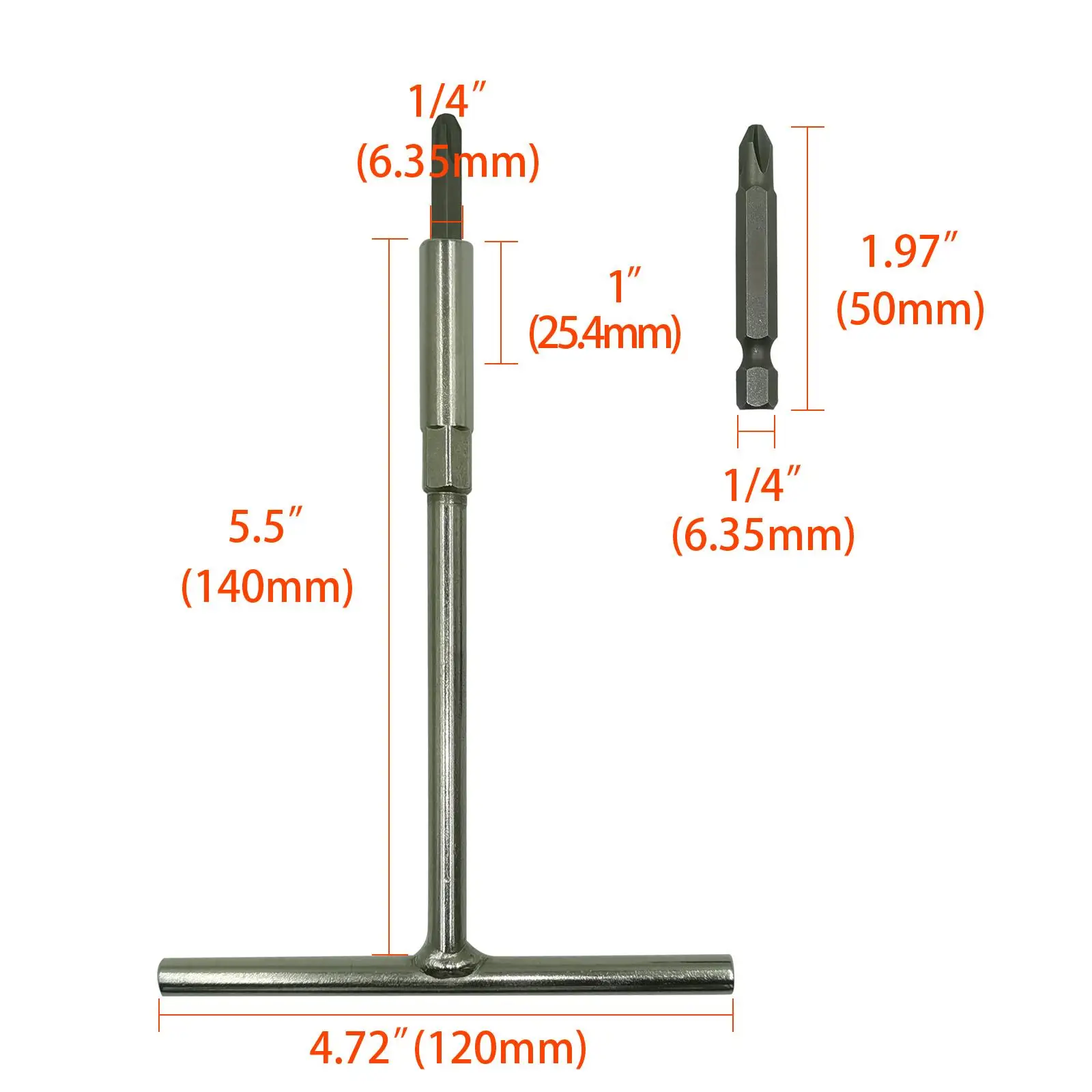 Set obeng t-handle & JIS, termasuk 6 mata obeng JIS magnetik sempurna untuk sepeda motor, mobil, sepeda & Peralatan