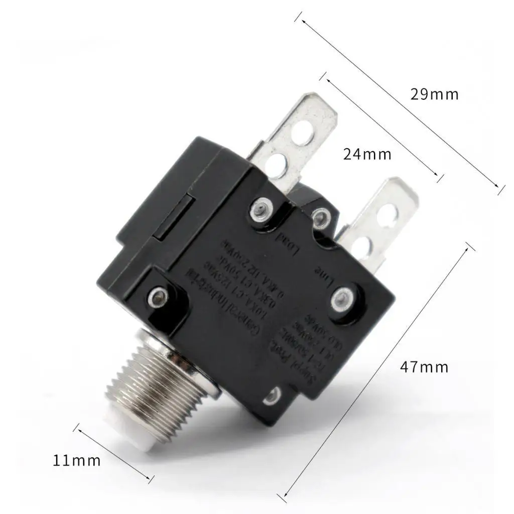 20 AMP Przycisk resetowalny Wyłącznik Panel Montaż 12 V-24 V