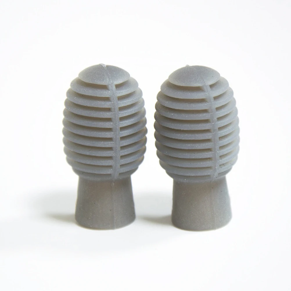 

2 Pairs Silicone Head of Drum Rod Accessories Drumstick Covers Replacement Practice Silica Gel Protectors