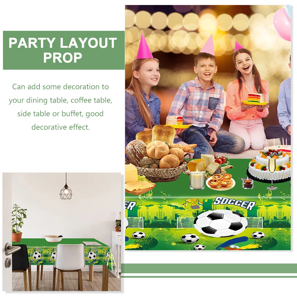 

Football Tablecloth PE Material Soft Fabric Simple Design Sports Table Cloth Birthday Supplies Party Layout Prop Picnic Use