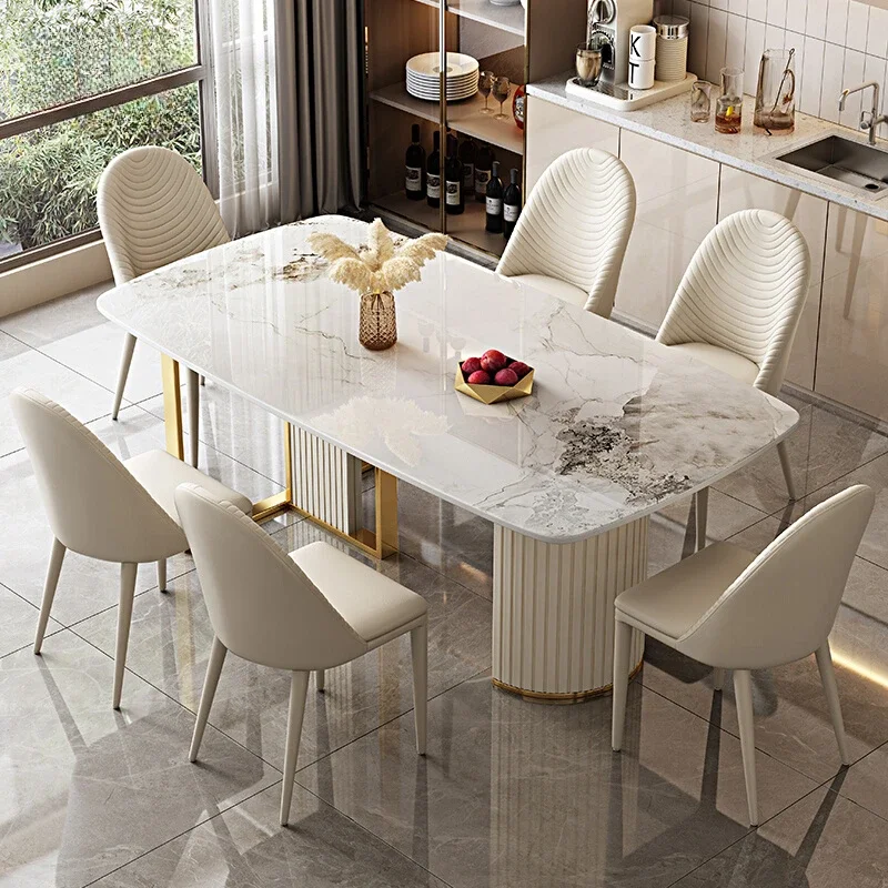 Light Luxury Home Dining Table Living Room Party Italian Modern Dining Table Restaurant Center Mesa Comedor Kitchen Furniture